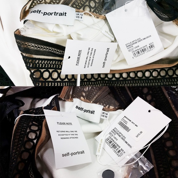 Self-Portrait Black and White Sheath Mini Dress - Picture 6 of 7